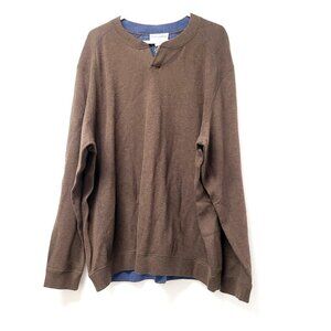NWT Tommy Bahama Reversible Mens Long Sleeve Sweater Size XXL Brown